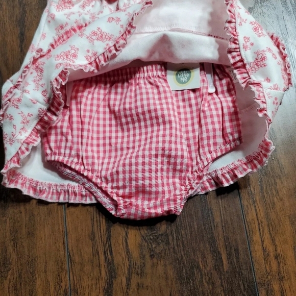 Little Me Baby Infant Girls 3 Mo Sleeveless Floral Dress 2 pc set NWT - Picture 2 of 6